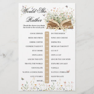 Wildflower A New Chapter Begin Bridal Shower Game