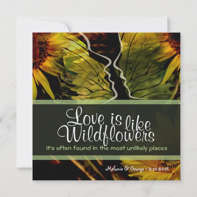 Wildflower Abstract Sunflowers Invitation (Front)