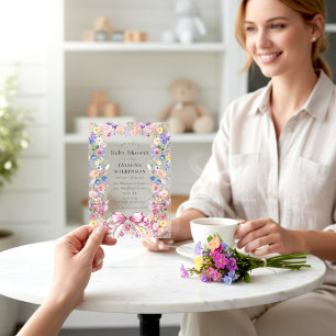 Wildflower Acrylic Baby Shower Invitation 