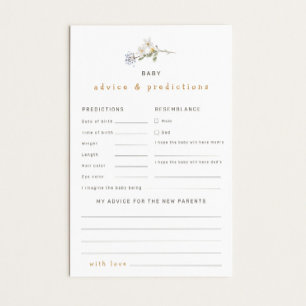 Wildflower Advice and Predictions Baby Shower Game