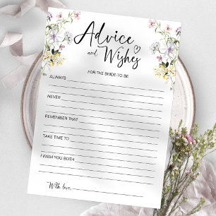 Wildflower Advice and Wishes For The Bride Card