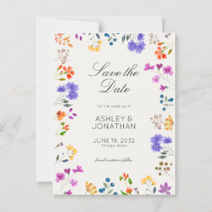 Wildflower Alabaster Wedding Save the Date Magnet