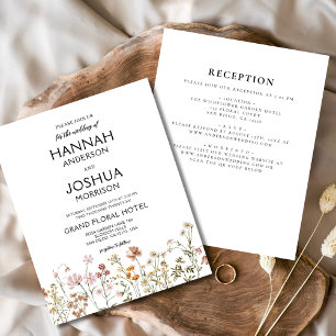 Wildflower All in One Boho Wedding Invitation