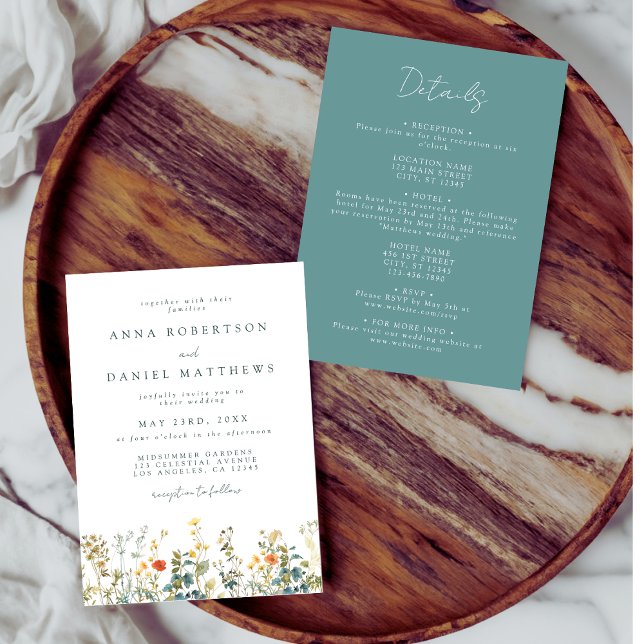 Wildflower All In One Wedding Invitation (Creator Uploaded)