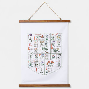 Wildflower Alphabet Hanging Nursery Decor  Hanging Tapestry