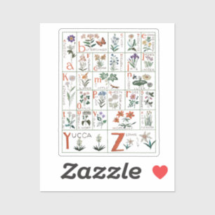 Wildflower Alphabet - Vintage Reproduction Flowers