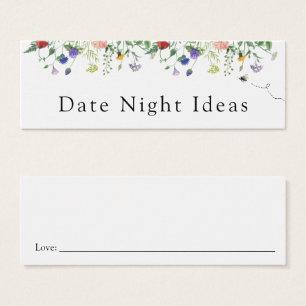 Wildflower and Bee Date Night Idea Card