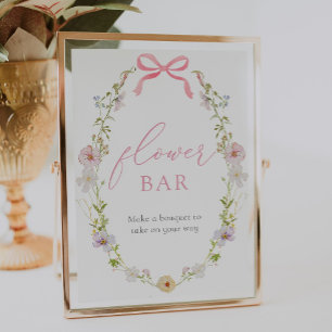 Wildflower and Butterflies Flower Bouquet Bar Sign