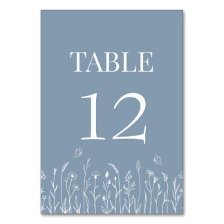 Wildflower and Butterflies Table Number Card