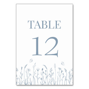 Wildflower and Butterflies Table Number Card