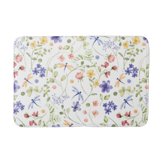 Wildflower and Dragonfly Bath Mat