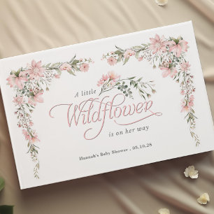 Wildflower and greenery, Elegant baby girl shower Guest Book