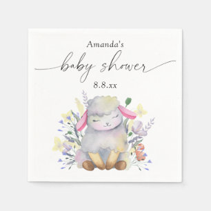 Wildflower and lamb - Baby shower Napkin