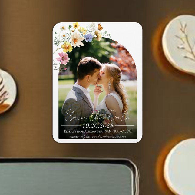 Wildflower Arch | Boho Photo Save the Date Magnet (Creator Uploaded)
