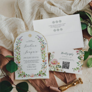 Wildflower Arch Wedding Invitation