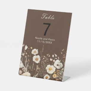 Wildflower Autumn Fall Floral Wedding Pedestal Sign