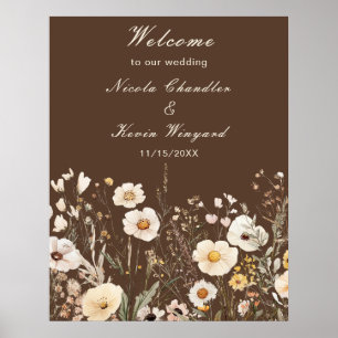 Wildflower Autumn Fall Floral Wedding Poster