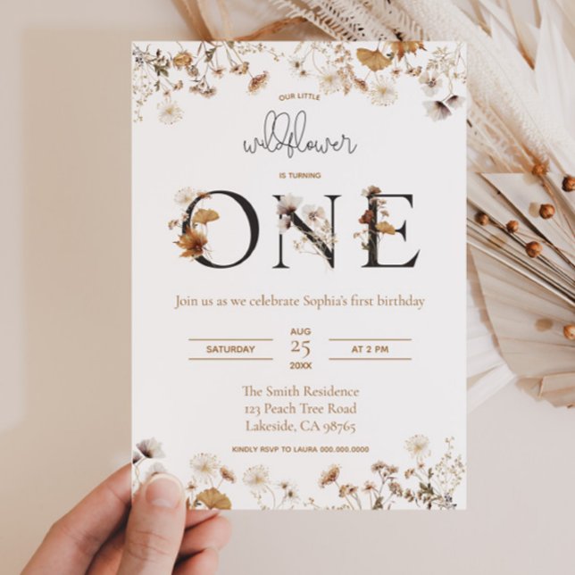 Wildflower Autumn First Birthday  Invitation (Creator Uploaded)