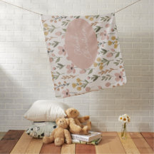 Wildflower Baby Blanket Personalised Nursery