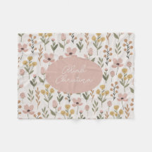 Wildflower Baby Blanket Personalised Nursery