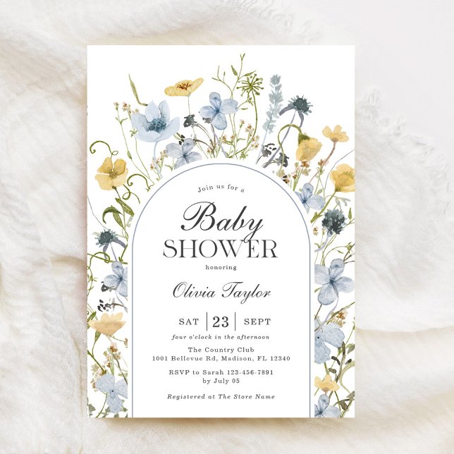Wildflower Baby Boy Shower Arch Invitation (Creator Uploaded)