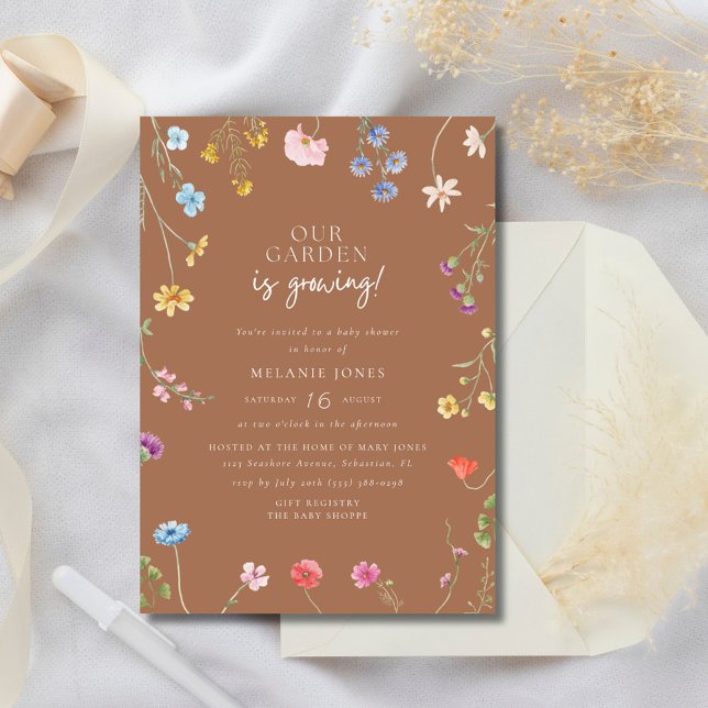 Wildflower Baby Girl Baby Shower Invitation (Wildflower Baby Girl Baby Shower Invitation)
