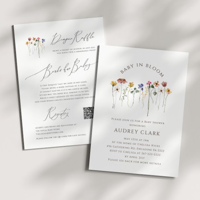 Wildflower Baby In Bloom | All in One Baby Shower Invitation (Creator Uploaded)