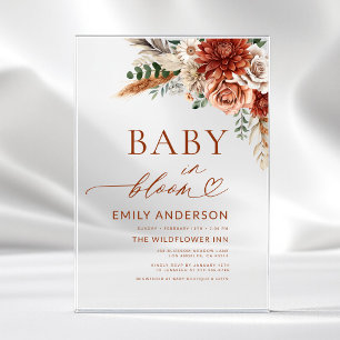 Wildflower Baby in Bloom Autumn Baby Shower Acrylic Invitations