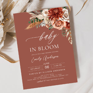 Wildflower Baby in Bloom Autumn Baby Shower Invitation