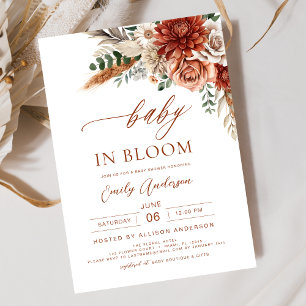 Wildflower Baby in Bloom Autumn Baby Shower Invitation