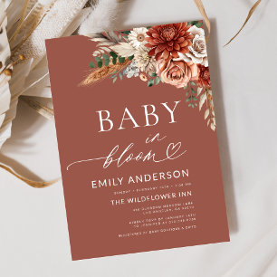 Wildflower Baby in Bloom Autumn Baby Shower Invitation