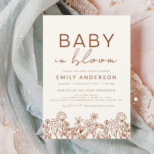 Wildflower Baby in Bloom Baby Shower Boho Invitation