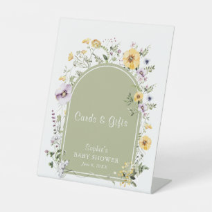 Wildflower Baby In Bloom Baby Shower Cards & Gifts Pedestal Sign
