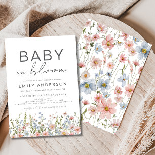 Wildflower Baby in Bloom Baby Shower Colourful Invitation