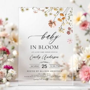 Wildflower Baby in Bloom Baby Shower Garden Acrylic Invitations
