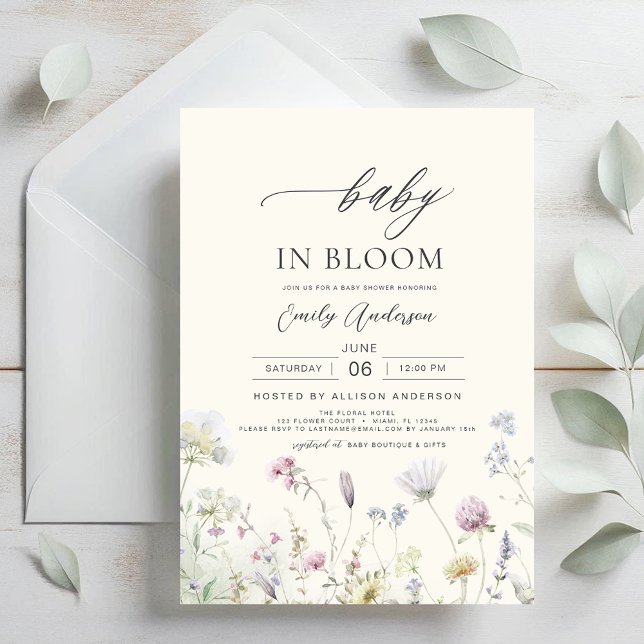Wildflower Baby in Bloom Baby Shower Garden Invitation (Creator Uploaded)