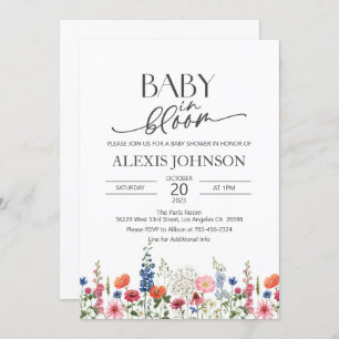 Wildflower Baby in Bloom Baby Shower Invitation