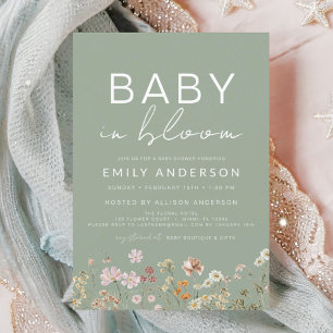 Wildflower Baby in Bloom Baby Shower Invitation