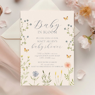 Wildflower Baby in Bloom Baby Shower Invitation