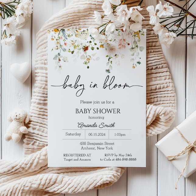 Wildflower Baby in Bloom Baby Shower Invitation (Creator Uploaded)