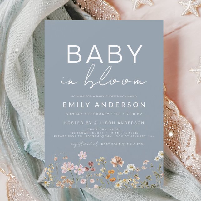 Wildflower Baby in Bloom Baby Shower Invitation Flyer (Creator Uploaded)