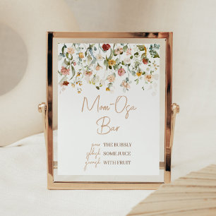 Wildflower Baby in Bloom Baby Shower Mum Osa Bar Poster