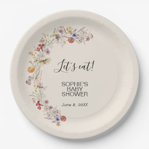 Wildflower Baby In Bloom Baby Shower Paper Plate