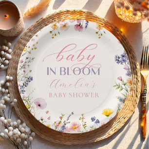 Wildflower Baby in Bloom Baby Shower Paper Plates