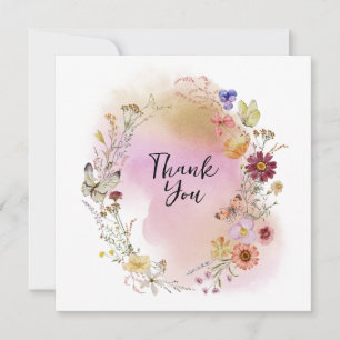 Wildflower baby in bloom baby shower thank you card