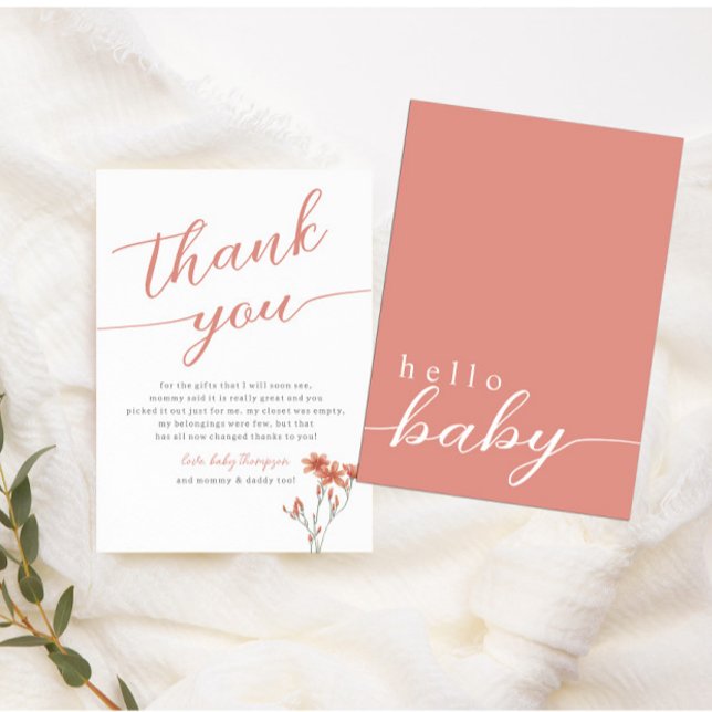 Wildflower Baby in Bloom Baby Shower Thank You Card (Creator Uploaded)