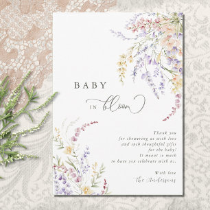 Wildflower Baby In Bloom Baby Shower Thank You Card