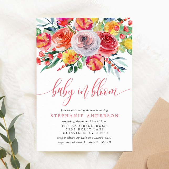 Wildflower Baby In Bloom Floral Baby Shower Invitation (Creator Uploaded)