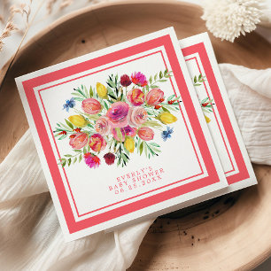 Wildflower Baby In Bloom Floral Baby Shower Napkin