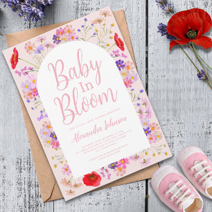Wildflower baby in bloom Girl Baby Shower Invitation